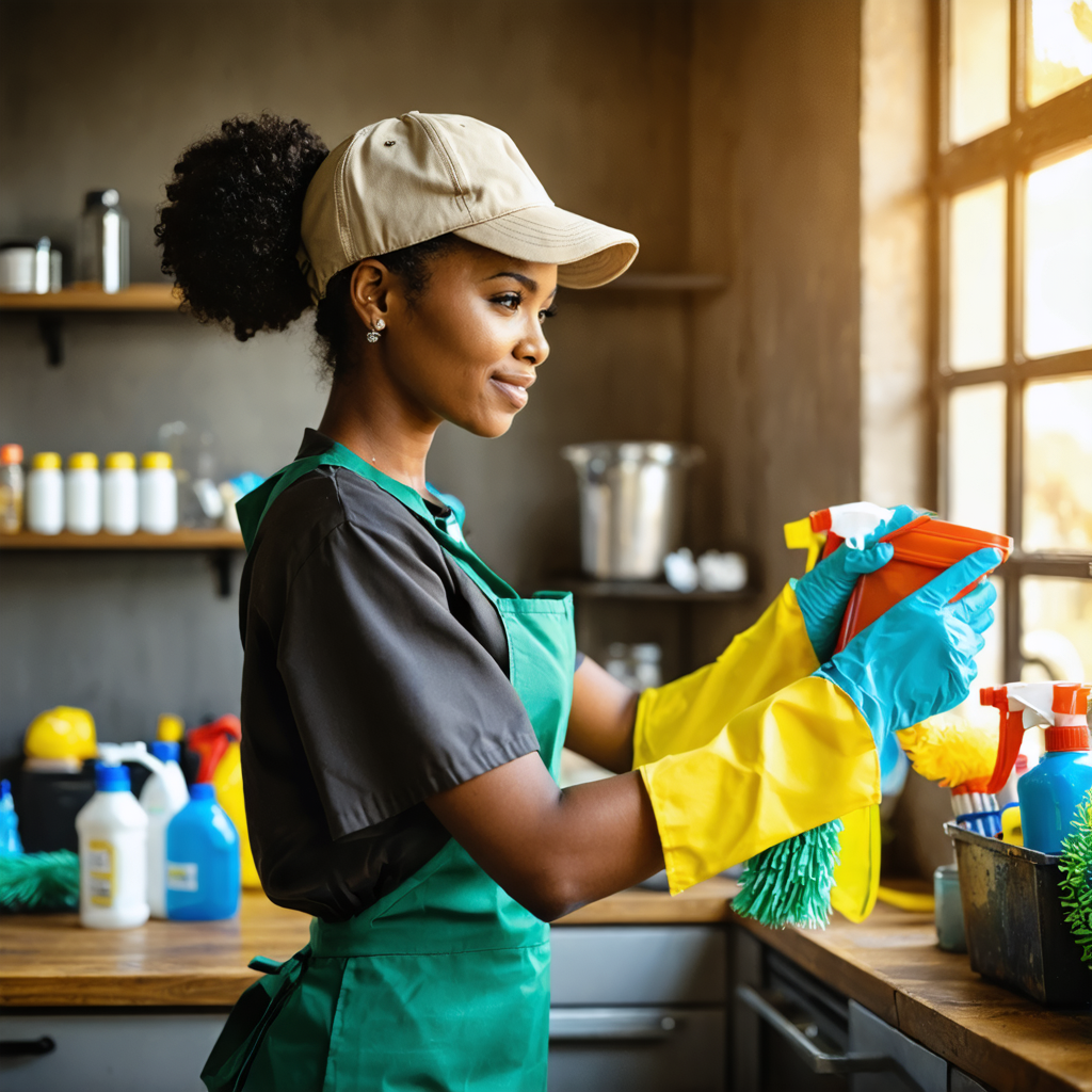 Osoba sprzątająca biuro